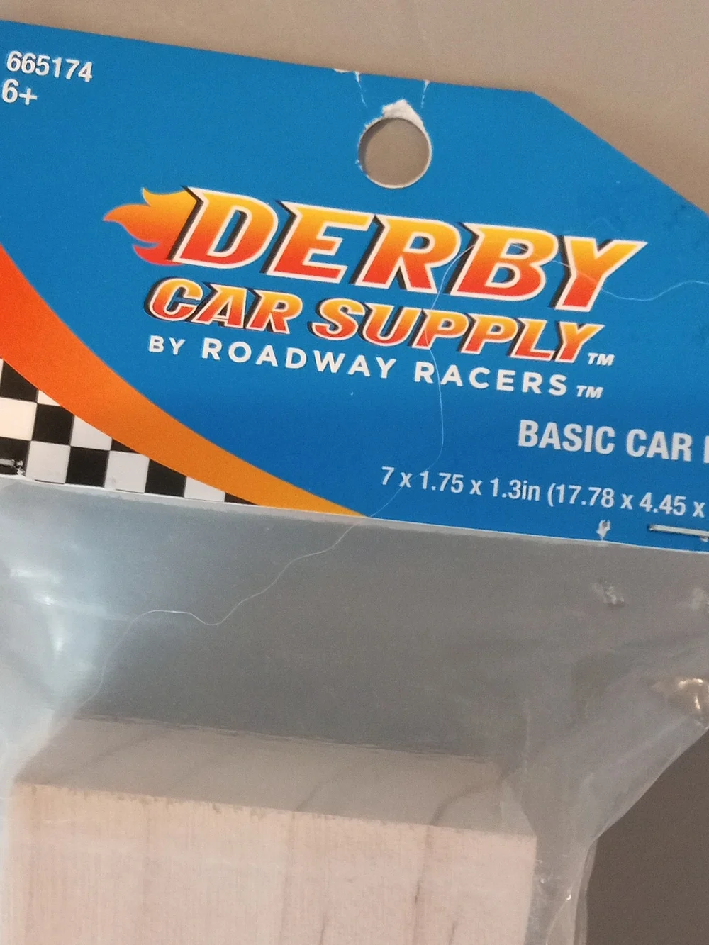 Wooden Derby Car Base And Decals NEW